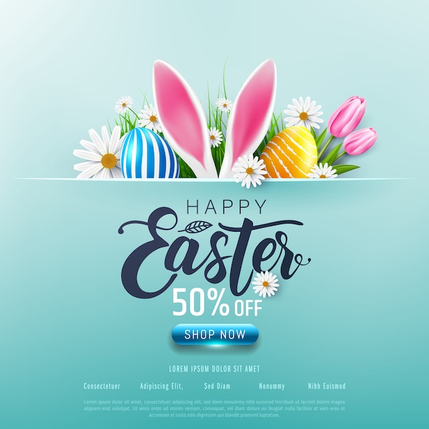 Happy Easter sale banner