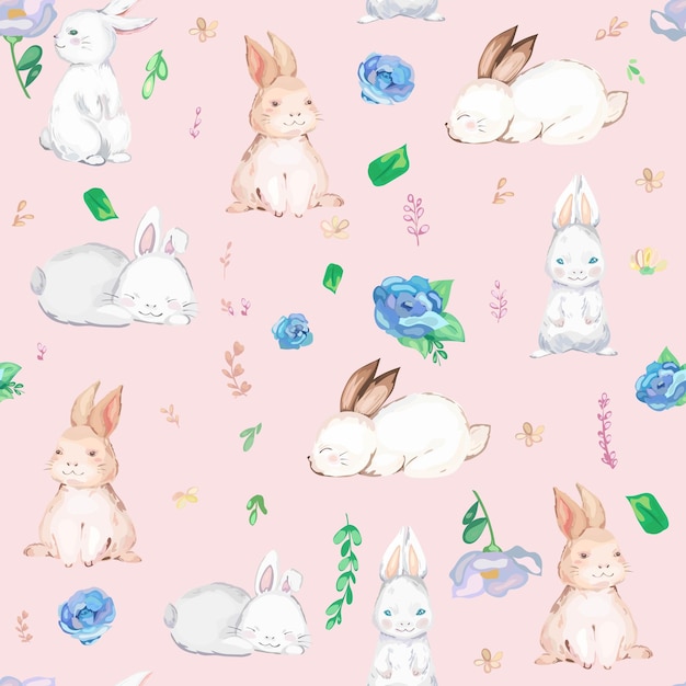 Happy easter seamless pattern background Vector illustration