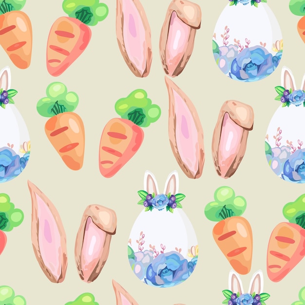 Happy easter seamless pattern background Vector illustration