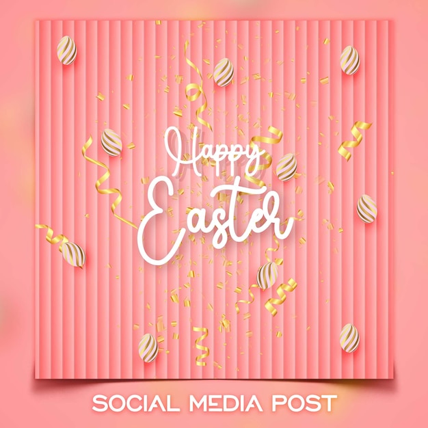 Happy Easter Social Media Post Design