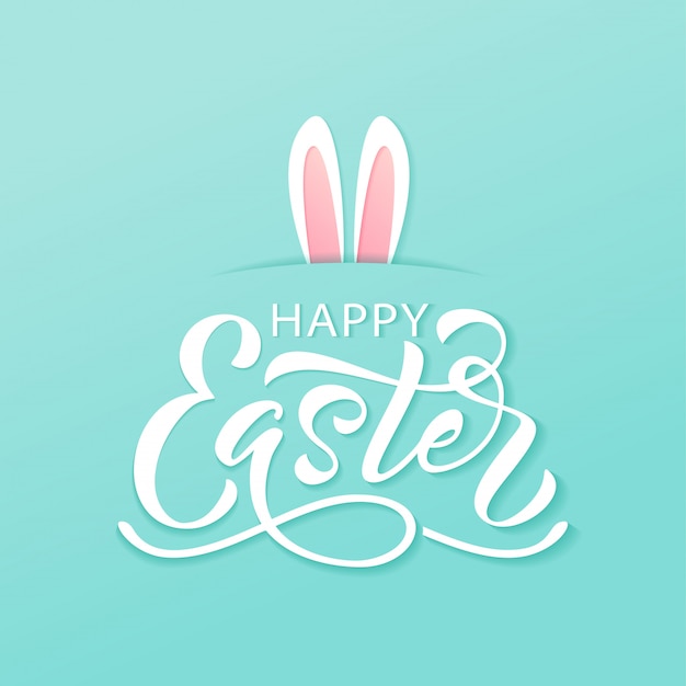 Happy Easter text. lettering