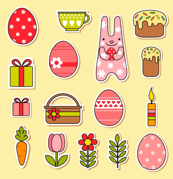 Happy Easter vector set