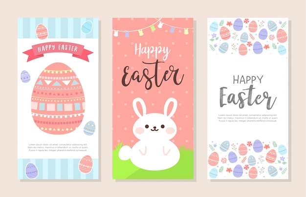 Happy Easter vertical banner