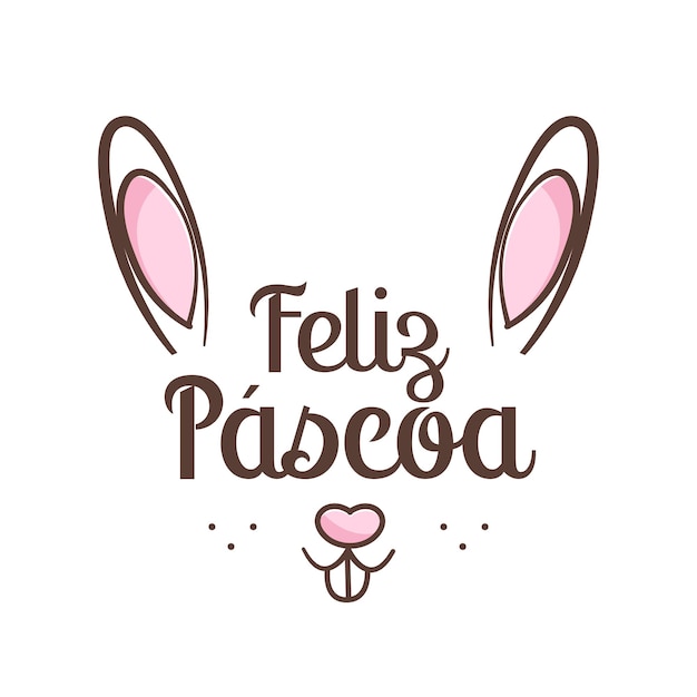 Happy easter with cute rabbit Brazil Vector