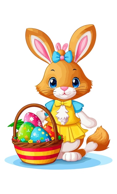 happy Easter with our bunny and egg vector illustration Perfect for cards decor and more