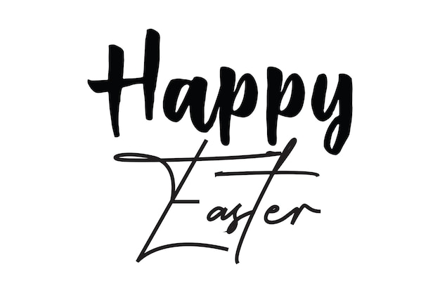 Happy easter y all lettering. black lettering on white background. vector illustration.