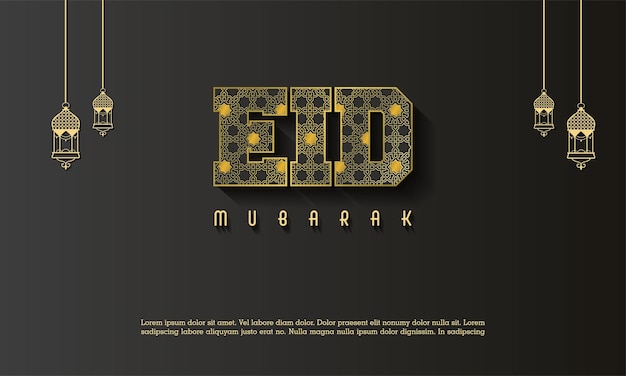 Happy eid mubarak islamic greeting card design background with islamic modern ornament