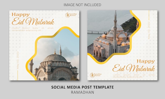 Happy eid mubarak poster design islamic themed poster