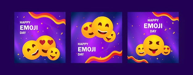 Happy Emoji Day Social media template Modern and colour full emoji design World Laughter Day