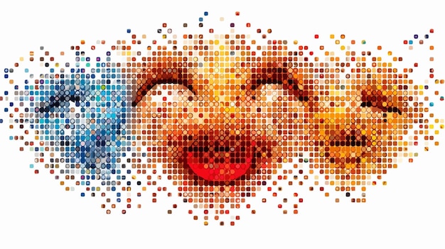 Happy Emotion Exchange People Dash Mosaic