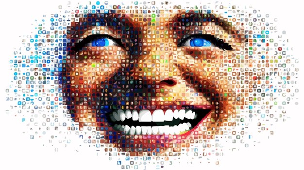 Happy Emotion Exchange People Dash Mosaic