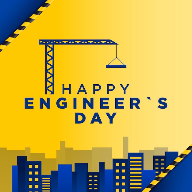 Vector happy engineers day engineers day vector illustration greeting poster card 15th september