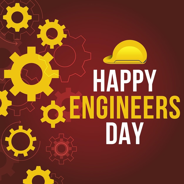 Vector happy engineers day engineers day vector illustration greeting poster card 15th september