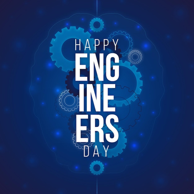 Happy engineers day with gears