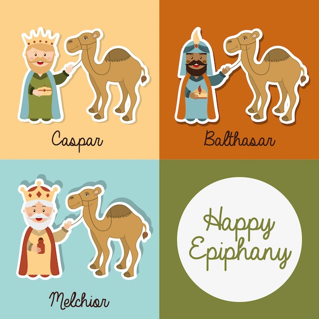 happy ephipany over colors  background vector illustration