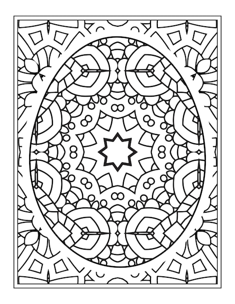 Happy Ester day egg mandala flower adult coloring book