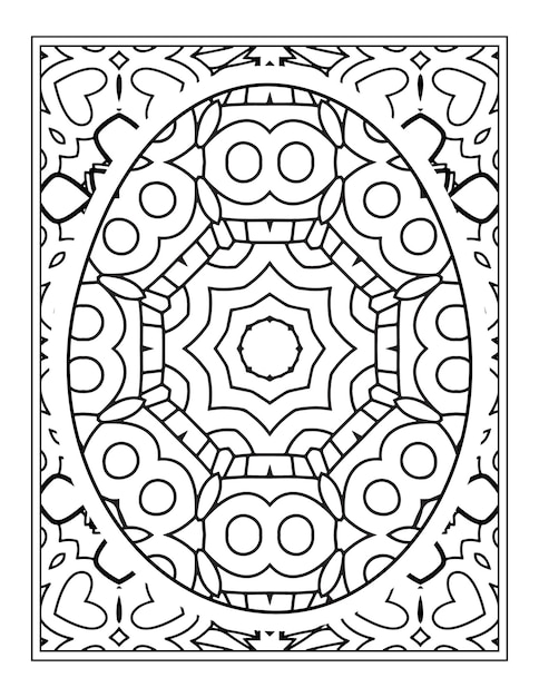 Happy Ester day egg mandala flower adult coloring book