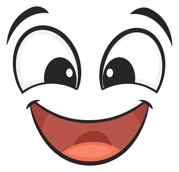 Happy face with wide open smile Cartoon emotion