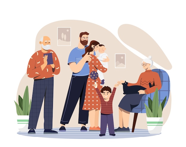 Vector happy family concept