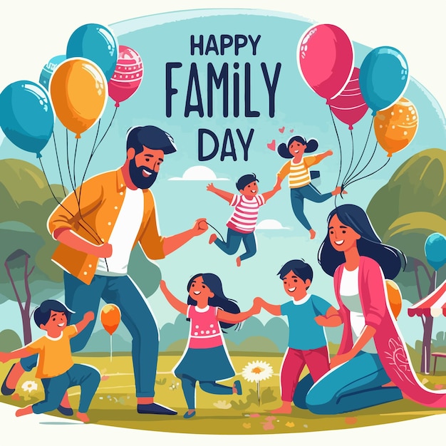 Vector happy family day illustration background concept