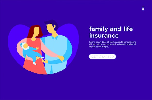 Happy family flat illustration