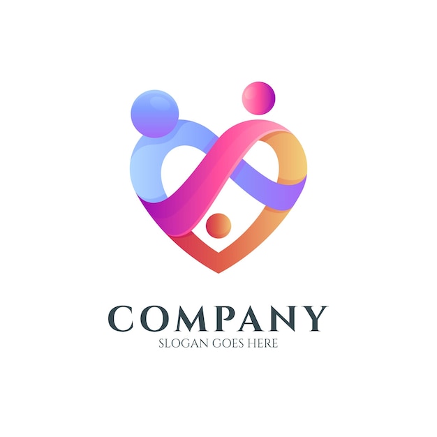 happy family logo design template