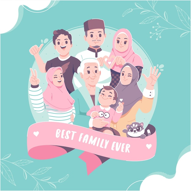 happy family poster template design