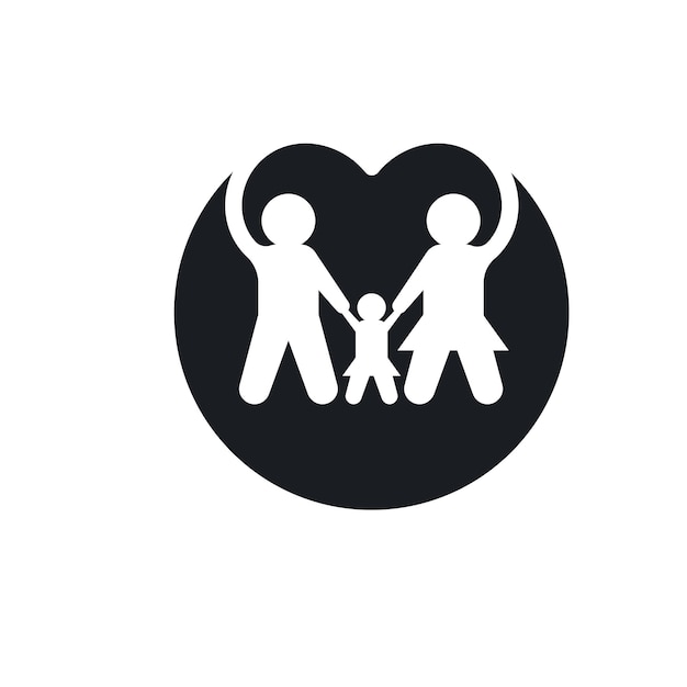 Happy family vector icon illustration design