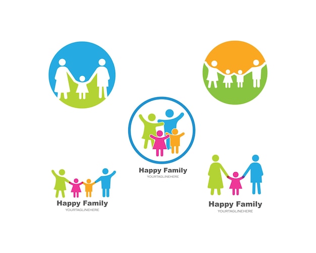 Happy family vector icon illustration design