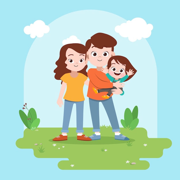 Happy family vector illustration