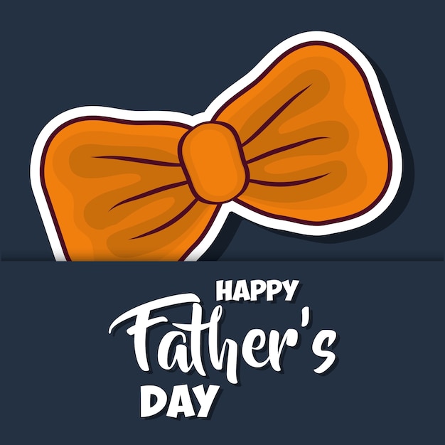 happy father day card with bow tie icon 