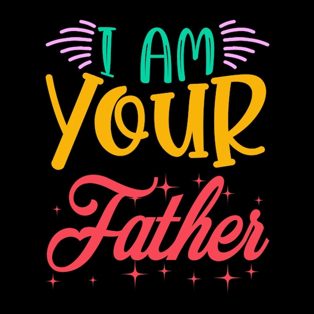 Happy Father lettering for gift card vintage typography