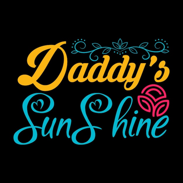 Happy Father lettering for gift card vintage typography