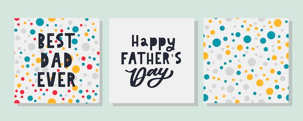 Happy Father's Day Calligraphy greeting card Banner Vector illustration