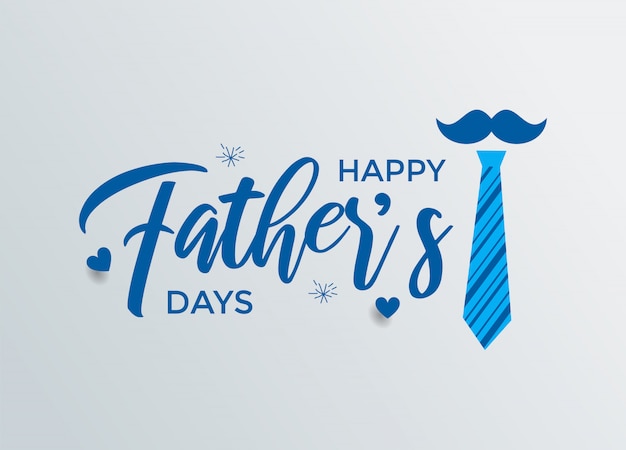 Happy Father’s Day Calligraphy greeting card with blue colour