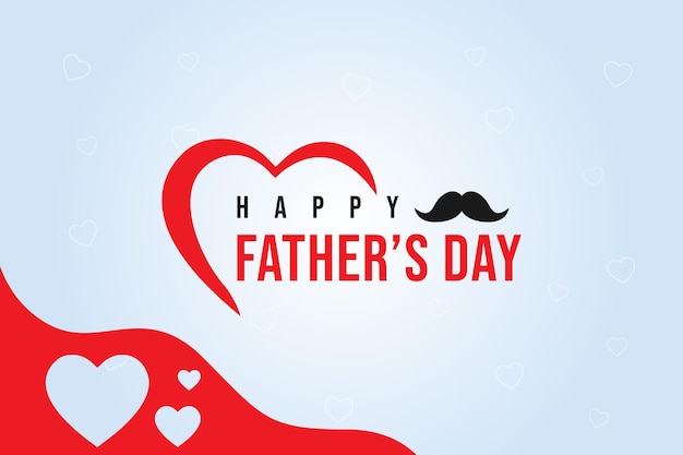 Happy father's day greeting card design with a red heart shape