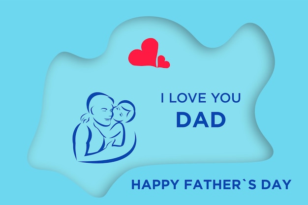 Happy father's day greeting card Happy father's day banner template Realistic fathers day concept