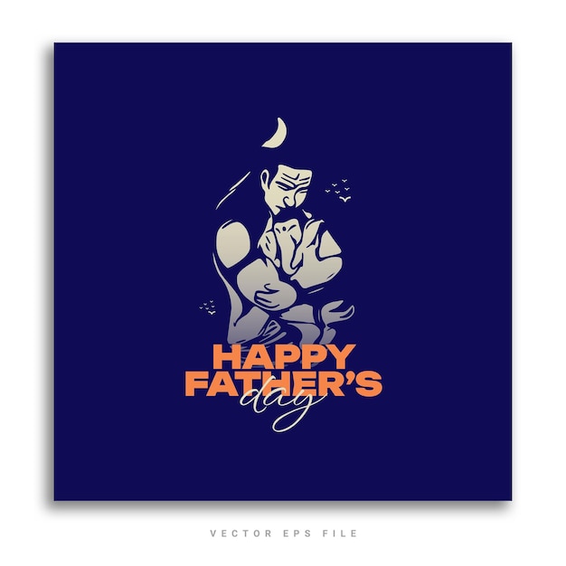 Happy father's day greeting social media instagram post banner PSD Template