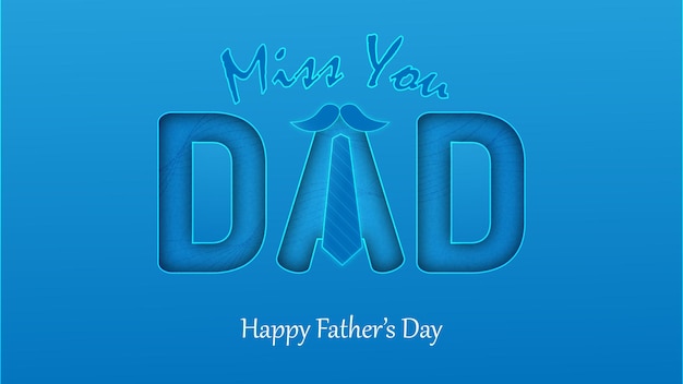 Happy Father's Day Greetings Card template illustration Love you DAD