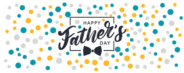 Happy father's day lettering banner sale brush text pattern