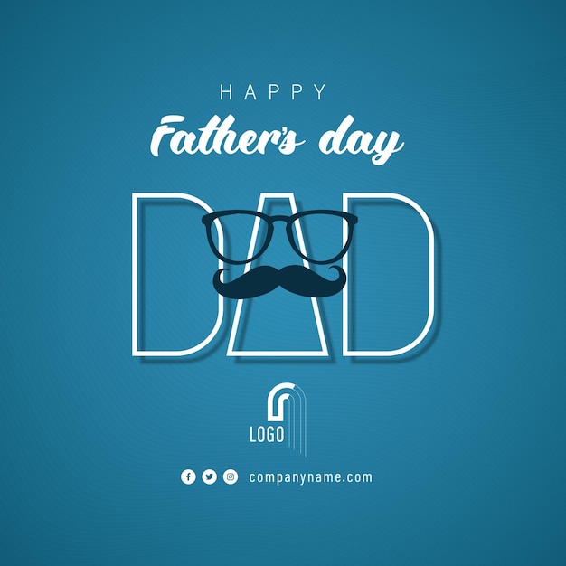 Happy father's day social media post for digital marketing square size banner