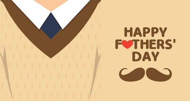 Happy Father's Day template or greeting card with father's clothes vector illustration