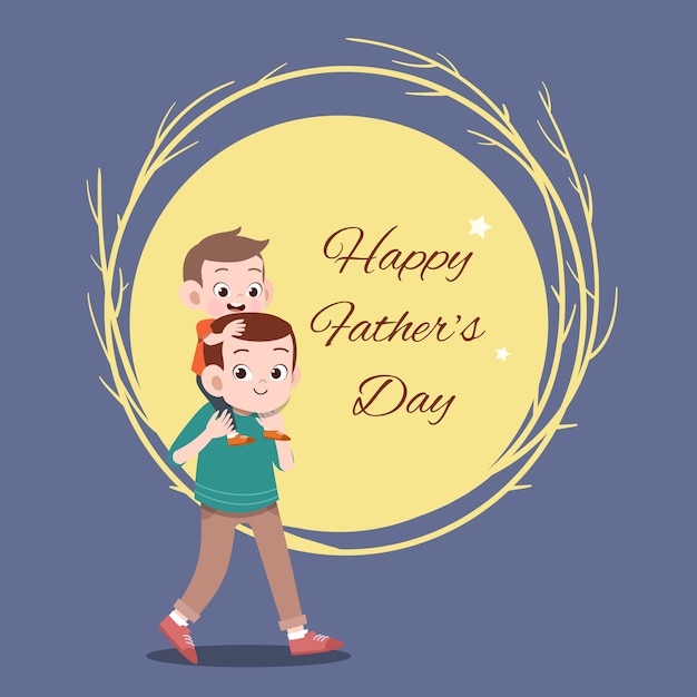 Vector happy fathers day card greeting vector illustration