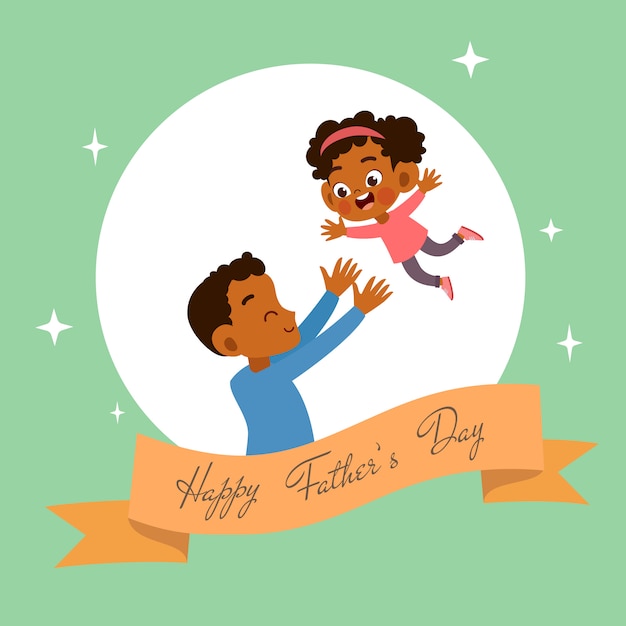 Happy fathers day card greeting vector illustration