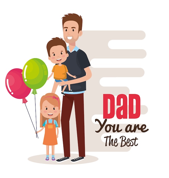 happy fathers day characters with balloons air