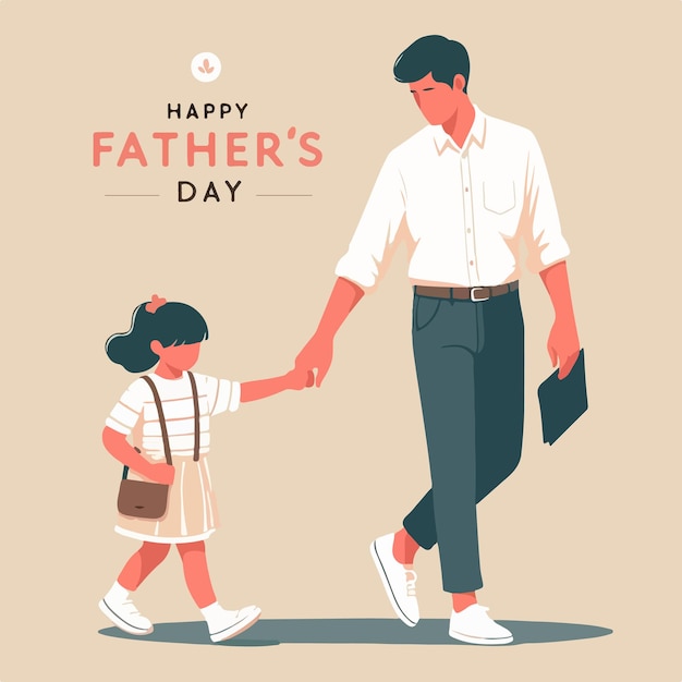 Happy Fathers day concept minimalistic vector art background