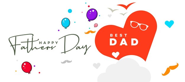 Vector happy fathers day greeting card banner poster or flyer design