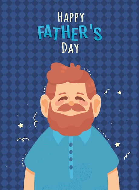 happy fathers day greeting card design