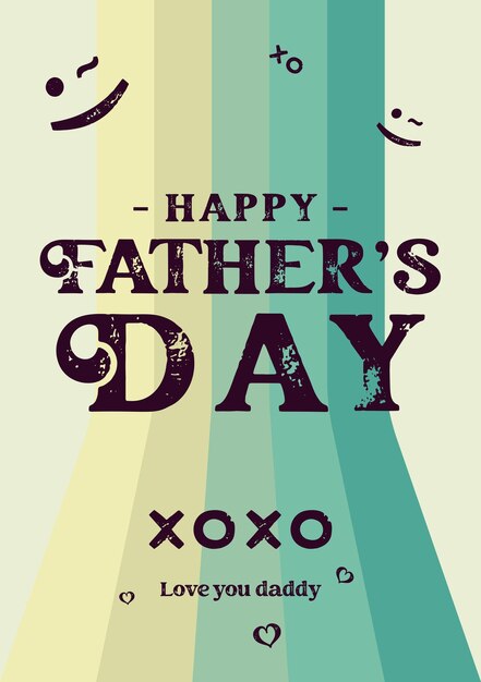 Vector happy fathers day greeting card retro typography design