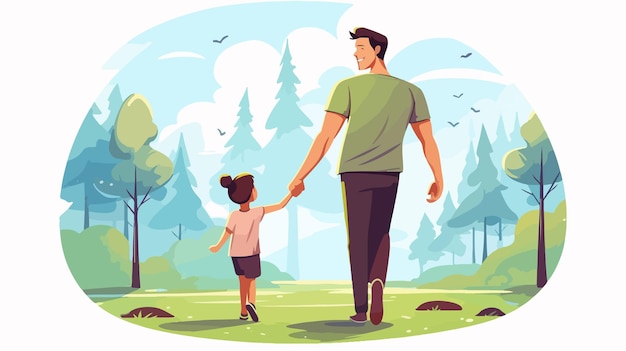 Happy Fathers Day Illustration Father Holding Child